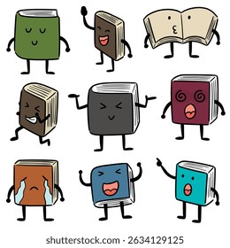 Conjunto de Vector de dibujos animados del libro