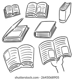 vector set of book cartoon