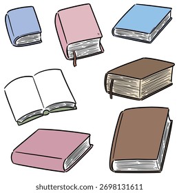 Conjunto de Vector de dibujos animados del libro