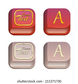 Vector set of book icons on transparent background