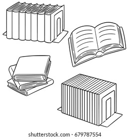 vector set of books
