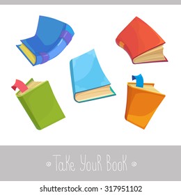 Vector Set books on a white background