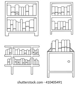 432 Rows of book shelf line art Images, Stock Photos & Vectors ...