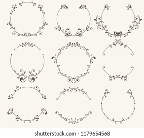 Vector Set Of Border Circle Frame