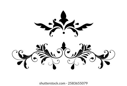 Vector set of border elements and page decoration elements. Border decoration elements patterns.