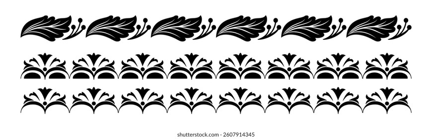 Vector set of border elements and page decoration elements