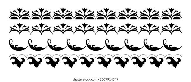 Vector set of border elements and page decoration elements