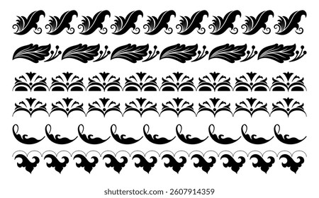 Vector set of border elements and page decoration elements
