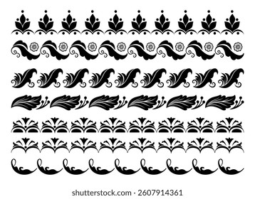 Vector set of border elements and page decoration elements