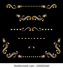 Vector set of borders, decorative elements for design, print, embroidery.