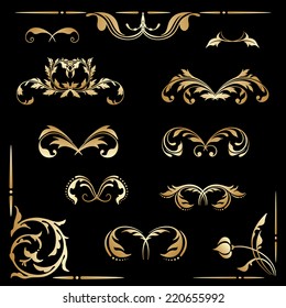 Vector set of borders, decorative elements for design, print, embroidery.