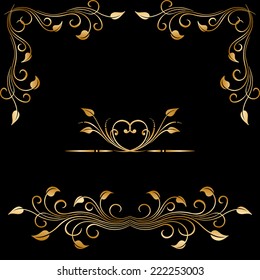 Vector set of borders, decorative elements for design, print, embroidery.