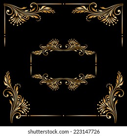 Vector set of borders, decorative elements for design, print, embroidery.