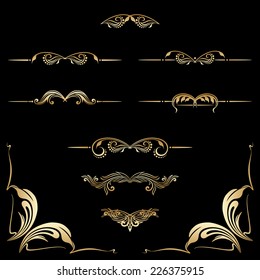 Vector set of borders, decorative elements for design, print, embroidery.