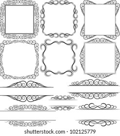 vector set - borders and frames