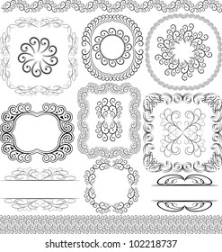 vector set - borders, frames and ornaments