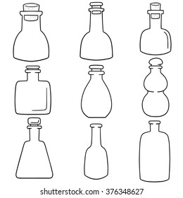 Graphic Collection Glass Bottles Isolated On Stock Vector (Royalty Free ...