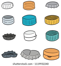 vector set of bottle cap