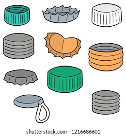 vector set of bottle cap