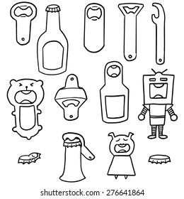 vector set of bottle opener