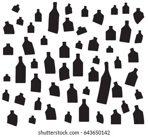 Vector set of bottles for alcohol.Wine list.Bottle background.Glasses for alcoholic drinks.Design for cocktail party.