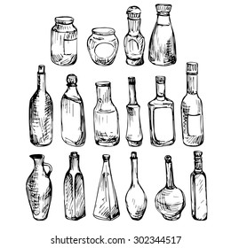 vector set bottles 