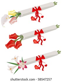 Vector set of bouquets.