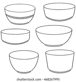 vector set of bowl