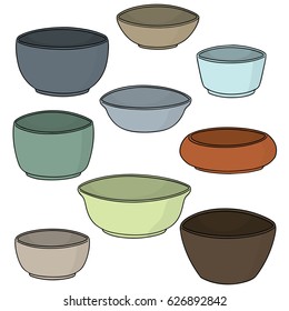 vector set of bowl
