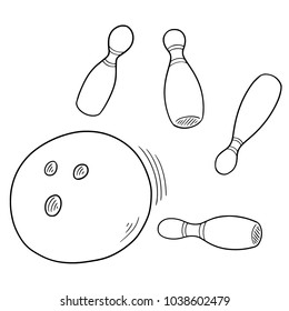 vector set of bowling ball and pin