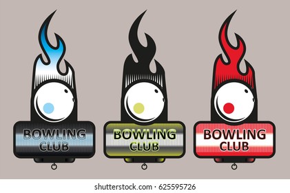 vector set of bowling logos