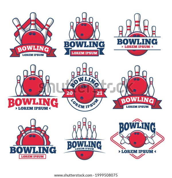 Vector Set Bowling Logos Emblems Design Stock Vector (Royalty Free ...