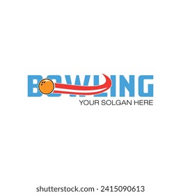 Vector set of bowling logos, bowling logo and bowling game design elements