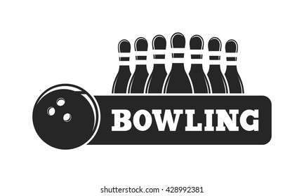 Vector set of bowling logos, bowling logo emblems and bowling logo design elements