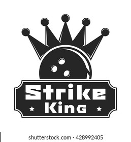 Vector set of bowling logos, bowling logo emblems and bowling logo design elements