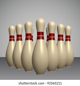 vector set of bowling pins