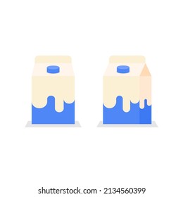 Vector set box milk variants simple vector design