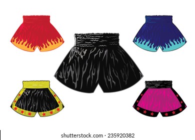 Vector set of boxer shorts