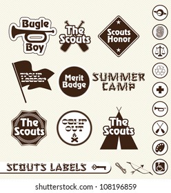 Vector Set: Boy Scouts Merit Badge Labels