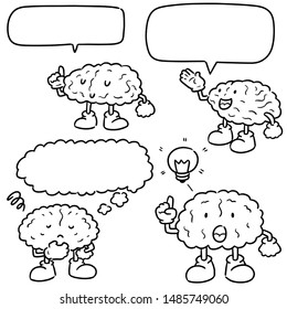 vector set of brain cartoon
