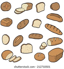 vector set of bread