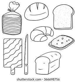 vector set of bread