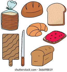 vector set of bread