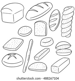 vector set of bread