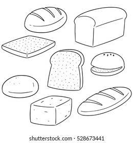 vector set of bread