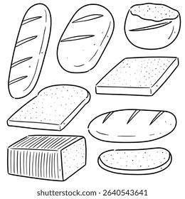 vector set of bread cartoon