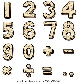 vector set of bread number