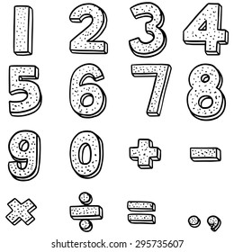 vector set of bread number