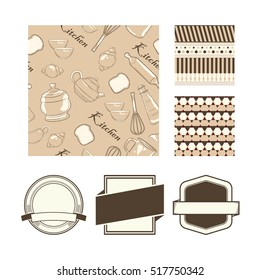 vector set of bread. Sects of patterns for your design seamless. Kitchen Items
