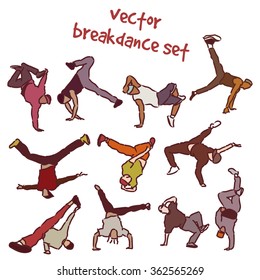 Vector set of break dancers. svg